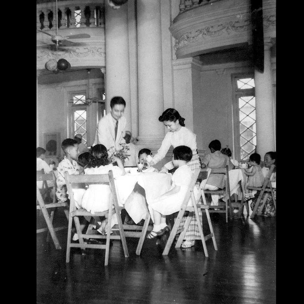 A children's party in the Marble Hall of the President's House. 