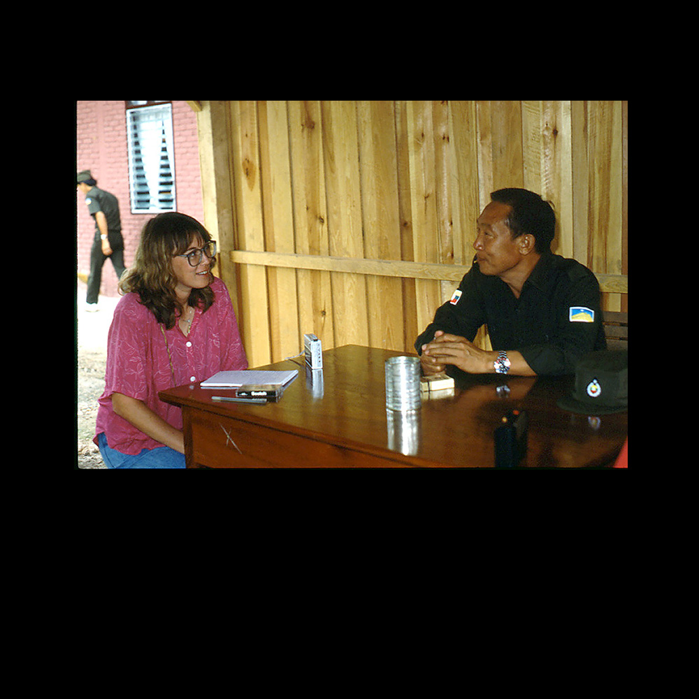 The author interviewing Khun Sa, dubbed 'The Prince of Death' by US drug enforcement authorities, in 1990.  
